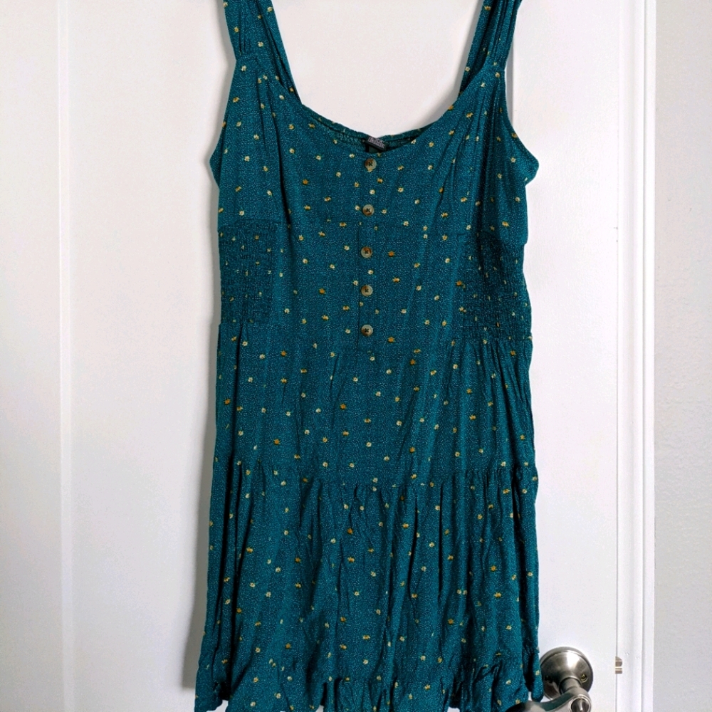 Mini teal summer dress